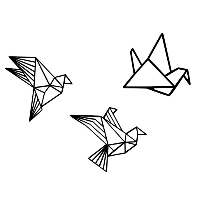 Wallity Origami Escultura de Pared de Metal Negra Wallity Origami Escultura de Pared de Metal Negra